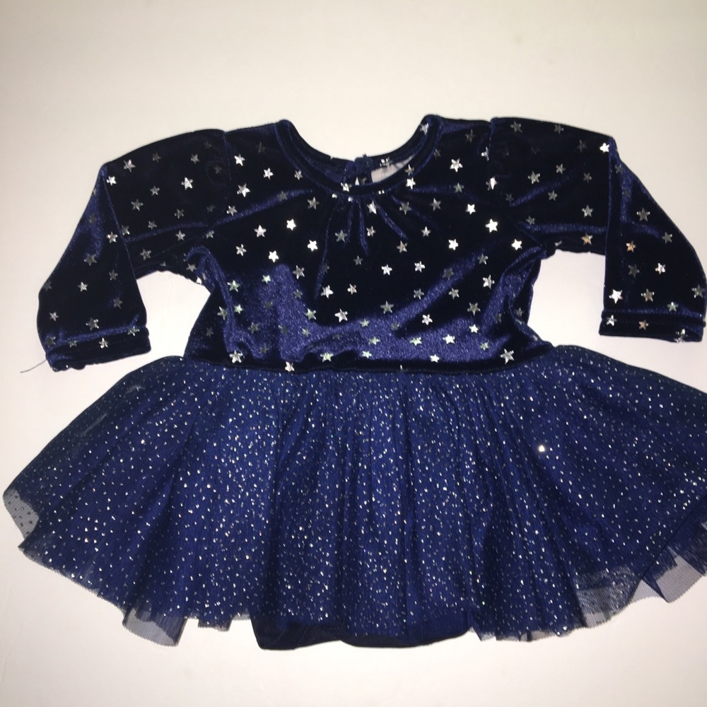 Girl’s Blue Glitter Dress Children Place Size 0-3m